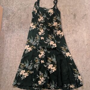 Reformation Dark Green Floral Midi Dress